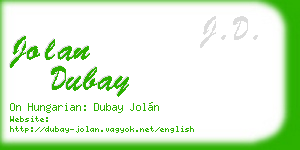 jolan dubay business card